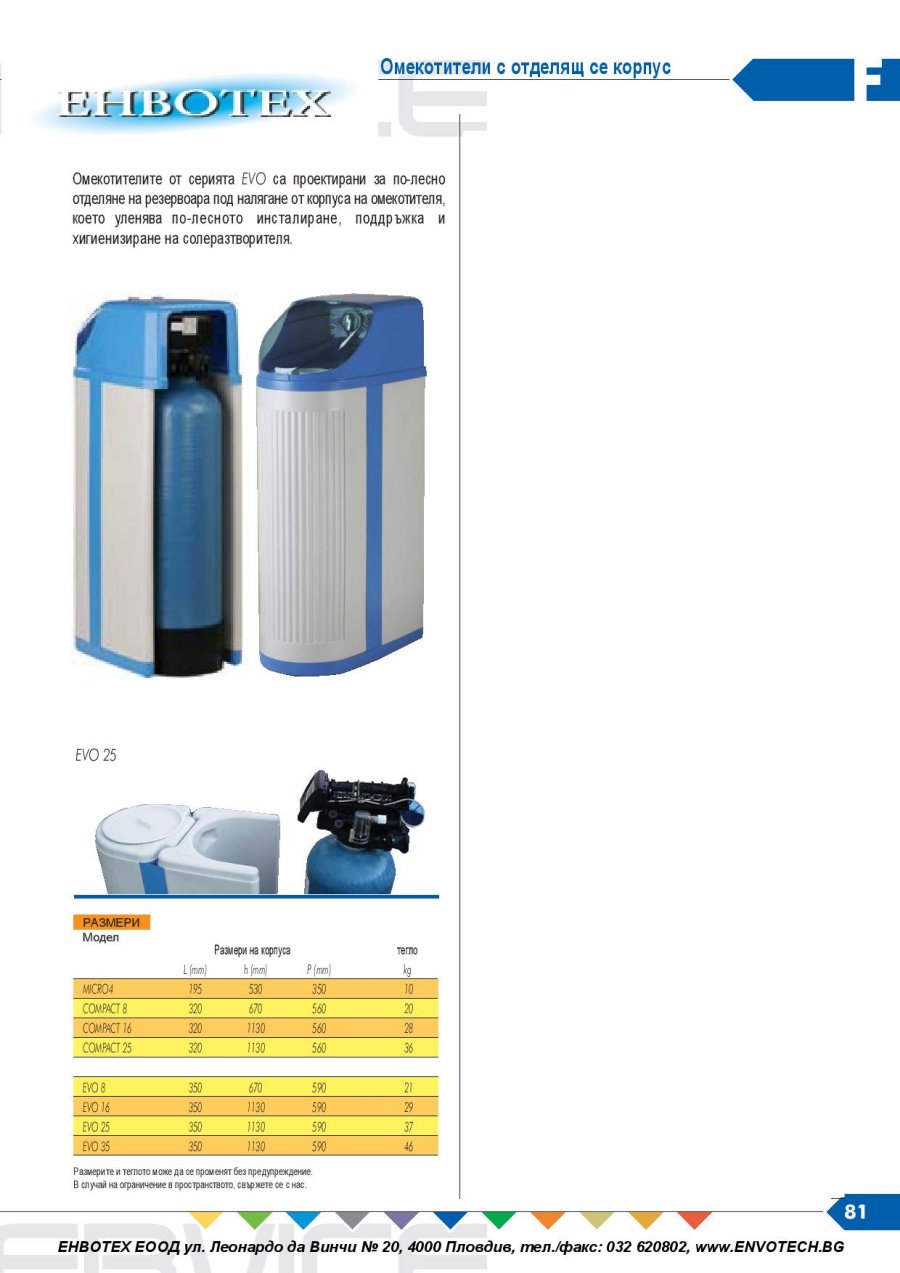 Softeners in cabinet Micro4 Compact25 Evo25 BG 2