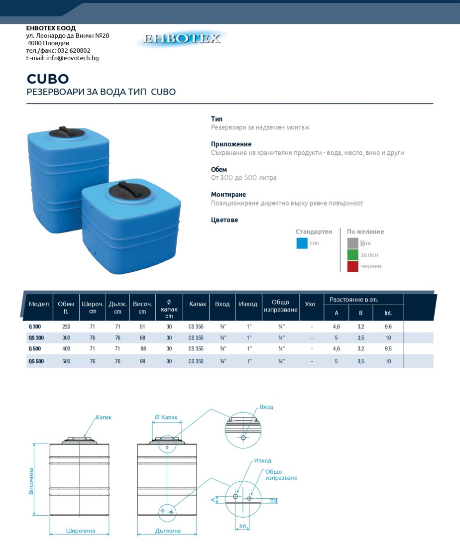Резервоари за вода Cube